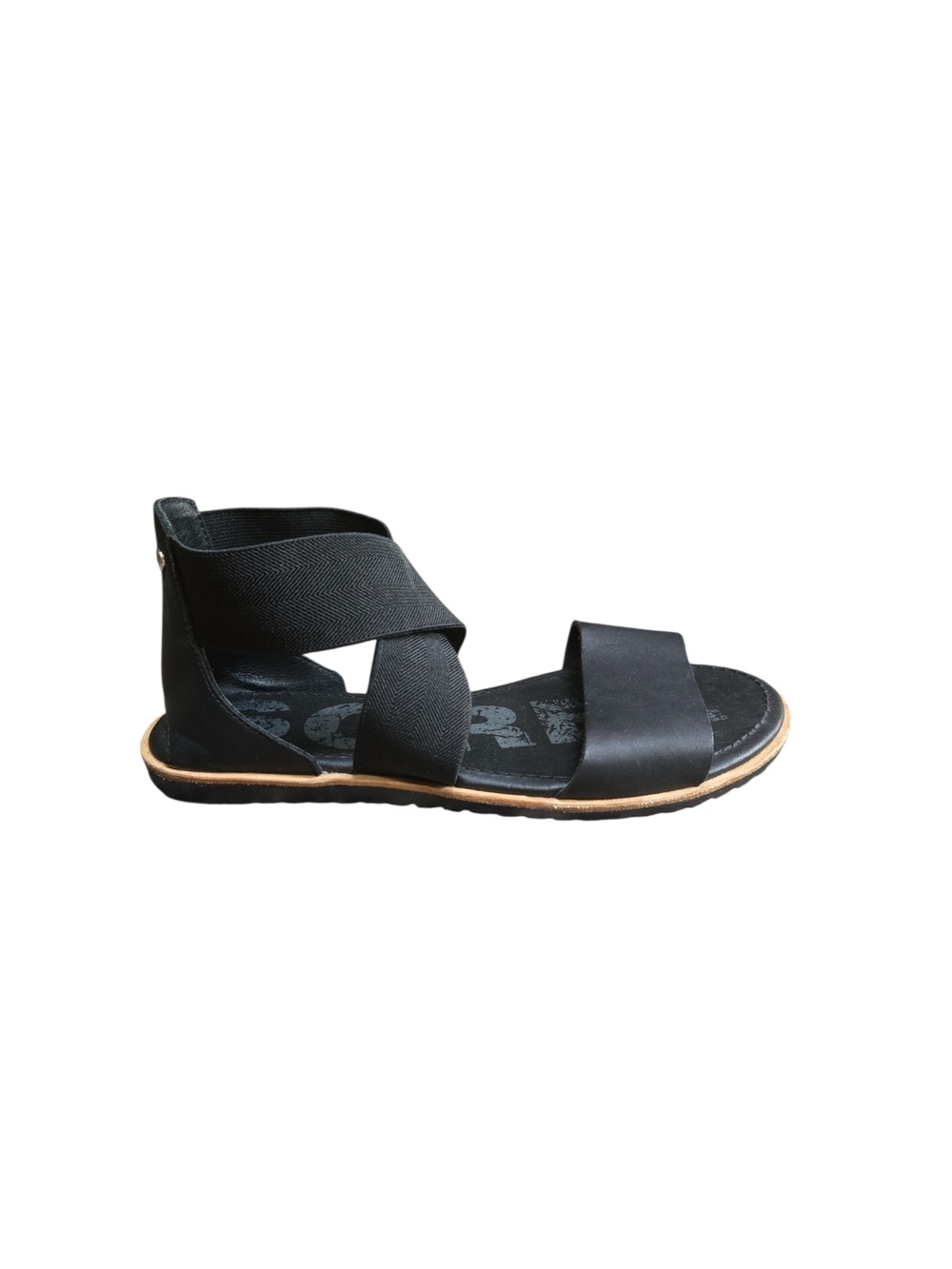 Sorel Black Elastic Strap Gladiator Sandals Size 6